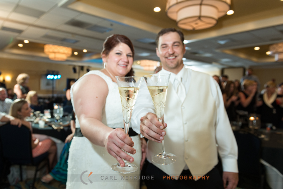 Myrtle Beach Wedding Photographer, Photojournalism, BW Wedding Image, Breakers Resort, Reception, party, toast, champagne