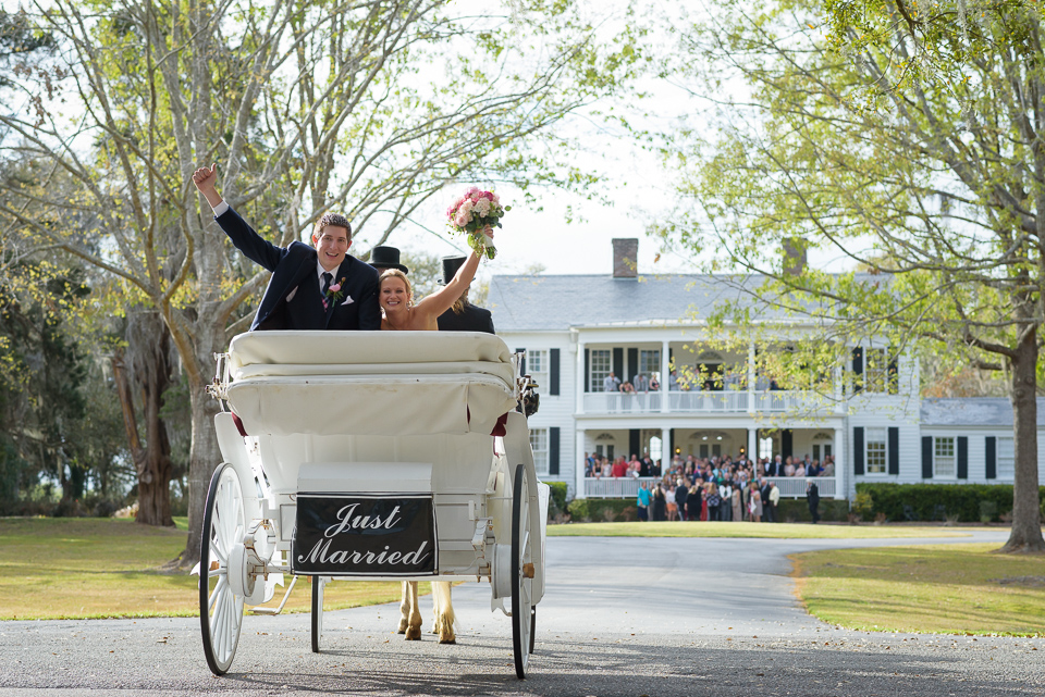 bride and groom celebrate just getting married at their Litchfield Wedding